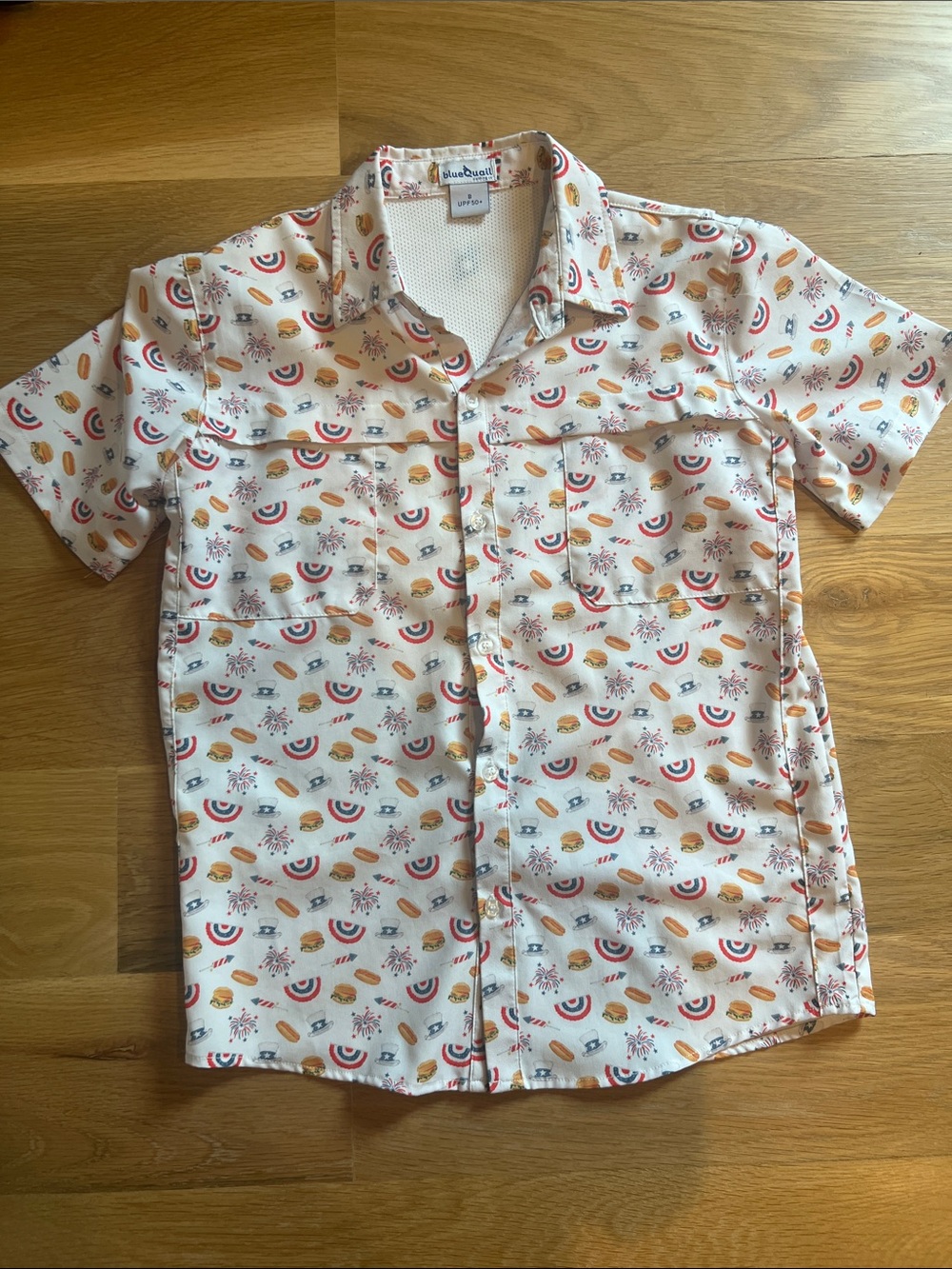 Blue Quail Patriotic button down - size 8
